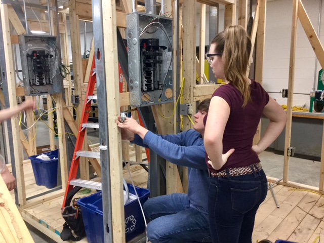 CapertonCenter's tweet photo. Electrical Technology students practicing their residential wiring skills.
#CTEWorks #SimulatedWorkplace https://t.co/FWat55zDSQ