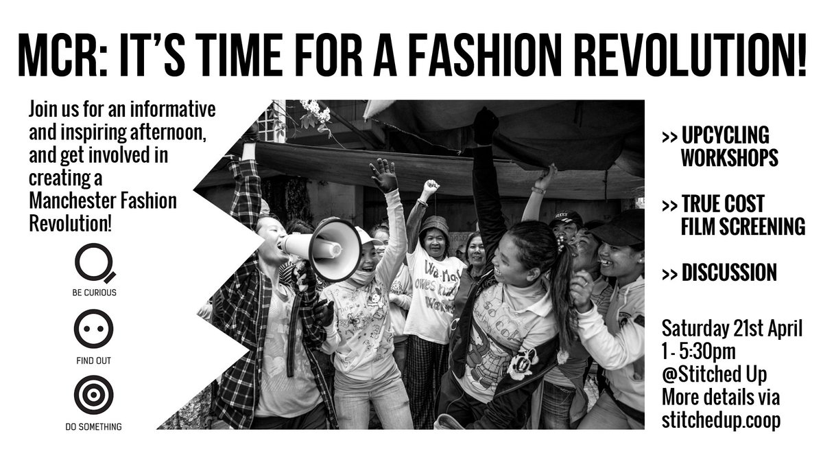 EVENTS // Just over a month till our #FashionRevolution event

Participating in the post-film discussion are:
Sara Han - .<a href="/RESYNTEX/">RESYNTEX</a> 
<a href="/SophieBenson_/">Sophie Benson</a> 
<a href="/Gee_Rawes/">Georgina Rawes</a> - .<a href="/EC_magazine/">Ethical Consumer</a> 
<a href="/VictoriaFrausin/">Victoria Frausin</a> - .<a href="/sewingclancs/">Sewing Cafe Lancaster</a>
+ more TBA soon!

RSVPs open now ⬇
stitchedup.coop/event/mcr-fash…