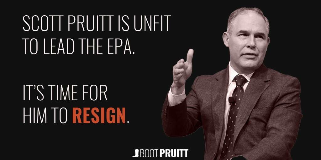 CleanAirMoms_PA's tweet photo. It’s time to #BootPruitt. #DefendEPA #PollutingPruitt https://t.co/yx08ESEGIE