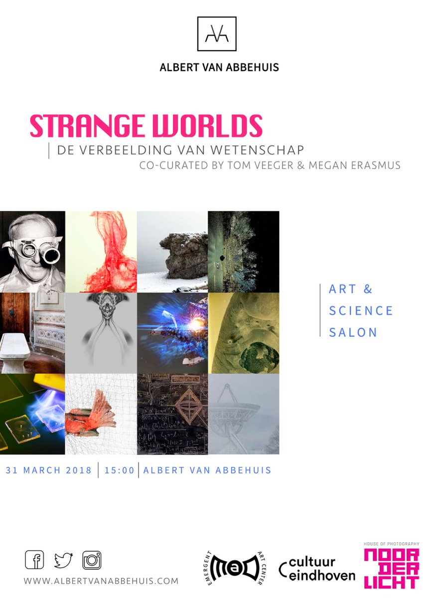 Uitnodiging: Art &amp; Science salon, Zaterdag om 15:00. Meer info op facebook of albertvanabbehuis.com #strangeworlds