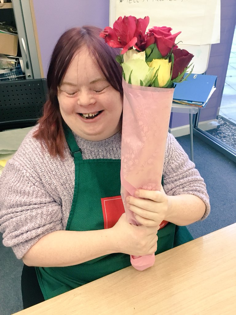Rachel was so proud of this wonderful bouquet she made today 💐 as you can tell from this lovely photo that captured the sheer joy in her face #mksnap #charity #miltonkeynes #gardening #flowers