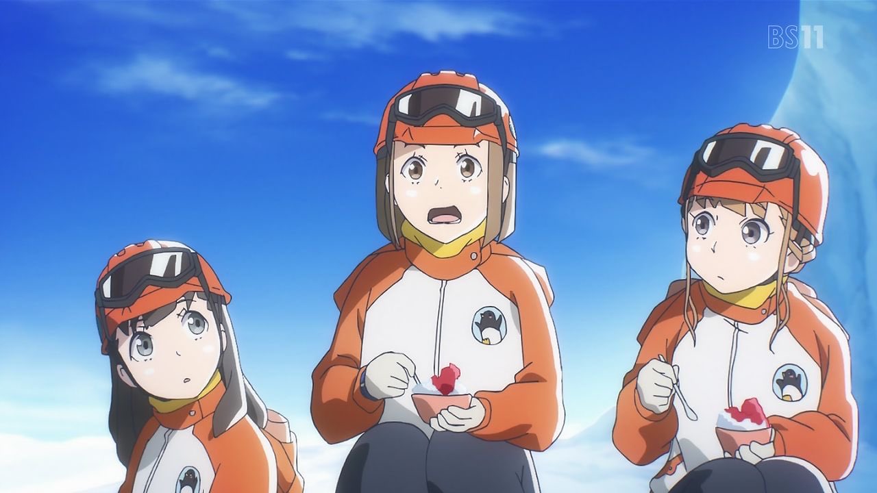 ギル アニメ系youtuber アニヲタ生活 宇宙よりも遠い場所13話 最終回 見終わった 最初南極の氷でかき氷にして食うの美味しいのかな 後半野球やるシーンいいね マリたちがオーロラ見るとか良かった 最後めぐみがまさかの北極行った所wwww めちゃいい