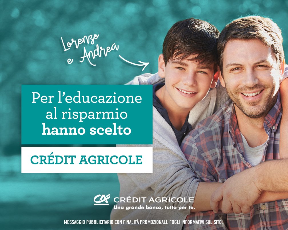 CA_Ita's tweet photo. Se tuo figlio, proprio come Andrea, spende tutti i suoi risparmi in un giorno, affidati a #BankMeApp di #CréditAgricole. Lorenzo l’ha fatta conoscere a suo figlio, per insegnargli il valore del denaro, giorno per giorno. https://t.co/uI6aoh8x2C https://t.co/MBqz41yJR8