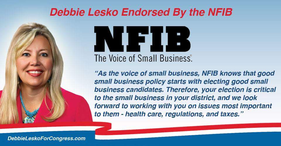 Great to see @NFIB The Voice of Small Business supporting @DebbieLesko for Congress. @nfib_az 

#AZ08 #CD8 #SunCityWestAZ #AnthemAZ #SurpriseAZ #LitchfieldParkAZ #ElMirageAZ #PeoriaAZ #SunCityAZ #SunCityWest #YoungtownAZ #GoodyearAZ