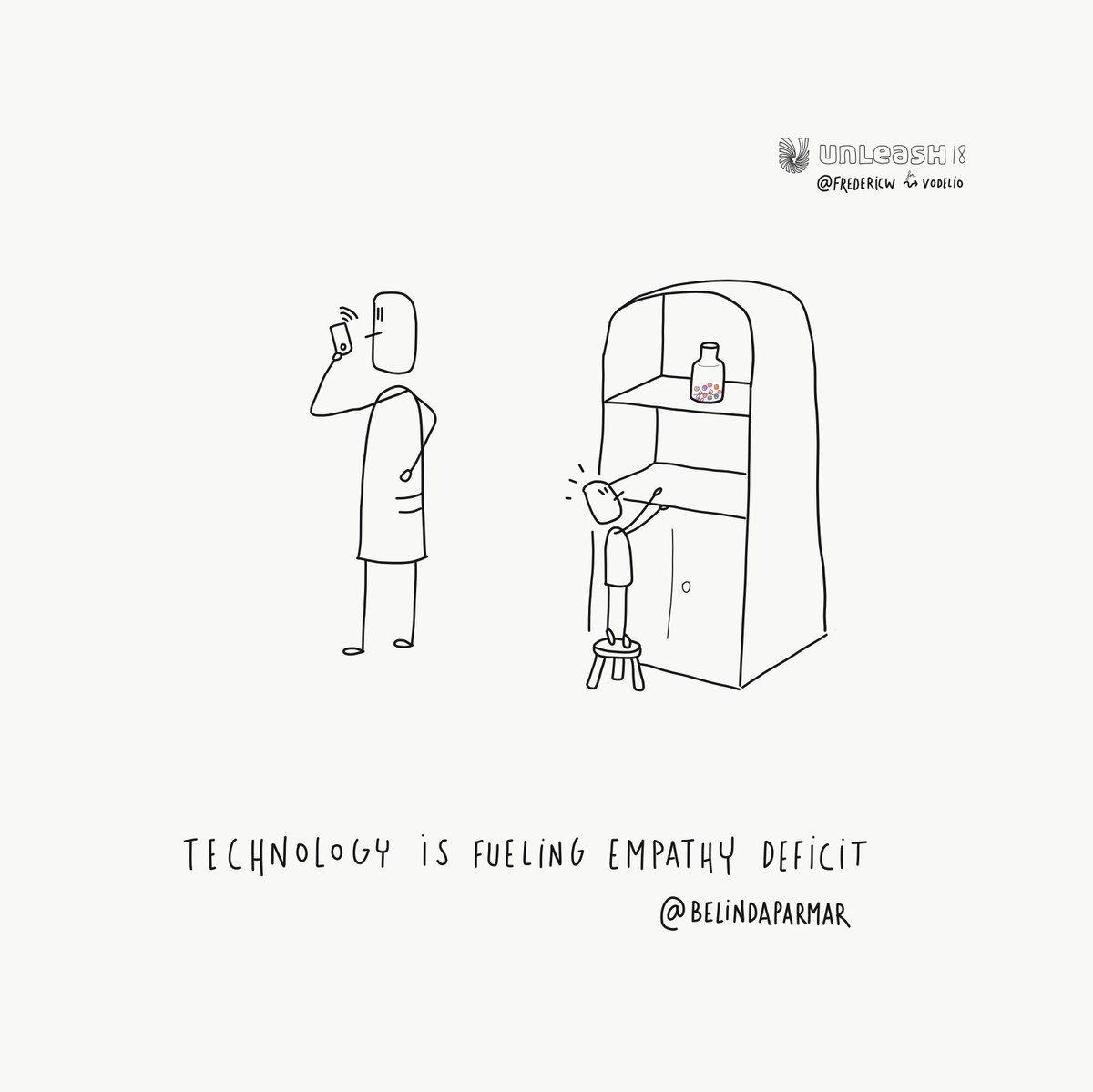 fredericw's tweet image. “Technology is fueling empathy deficit” @belindaparmar #UNLEASH18