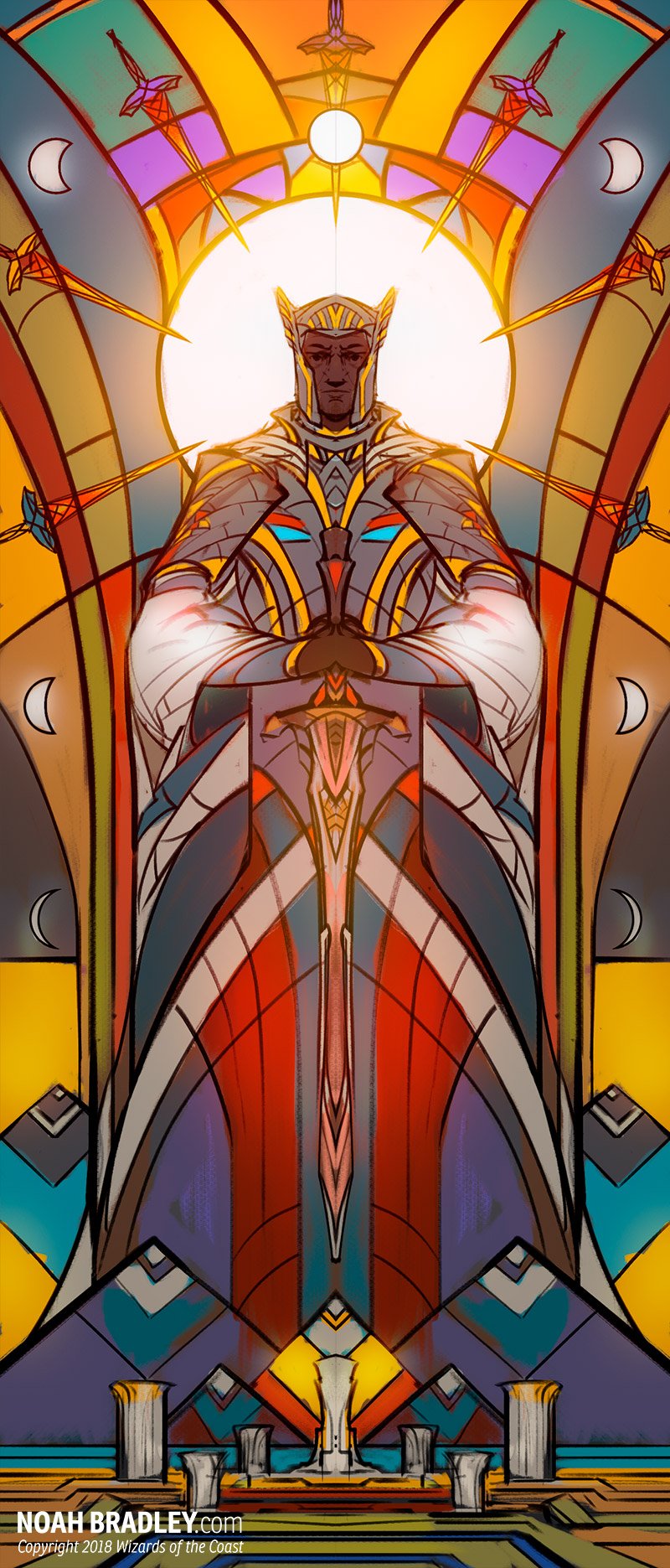 Noah Bradley The Sketch For History Of Benalia Had To Take The Sketch A Lot Further Than I Usually Do Because Really Showing Off The Design Of The Stained Glass