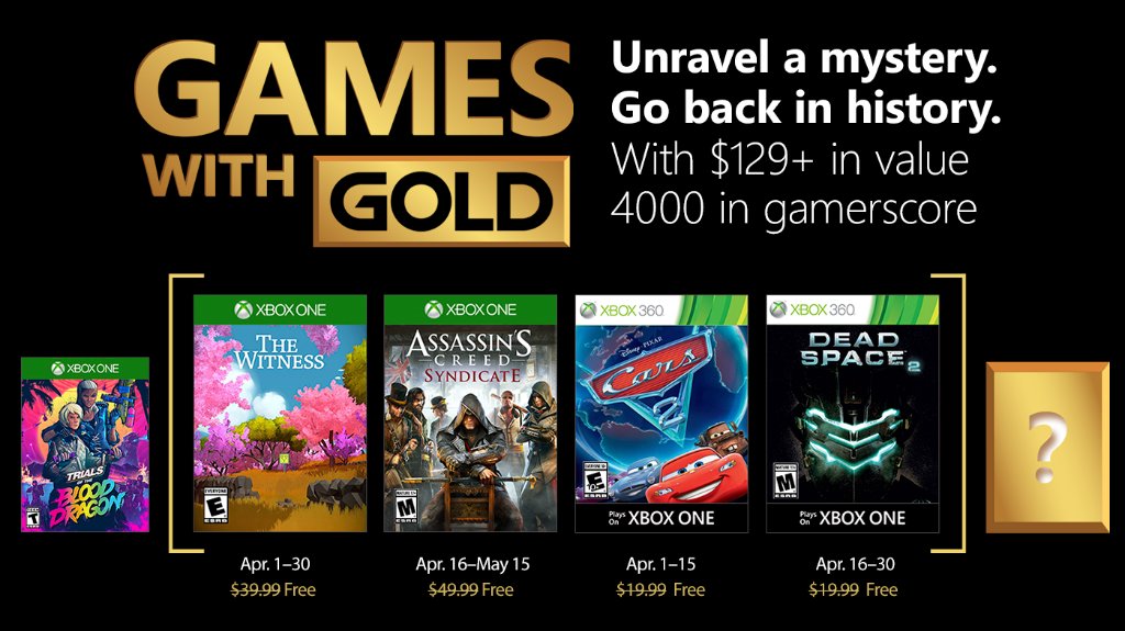 Xbox Live Games with Gold April 2018