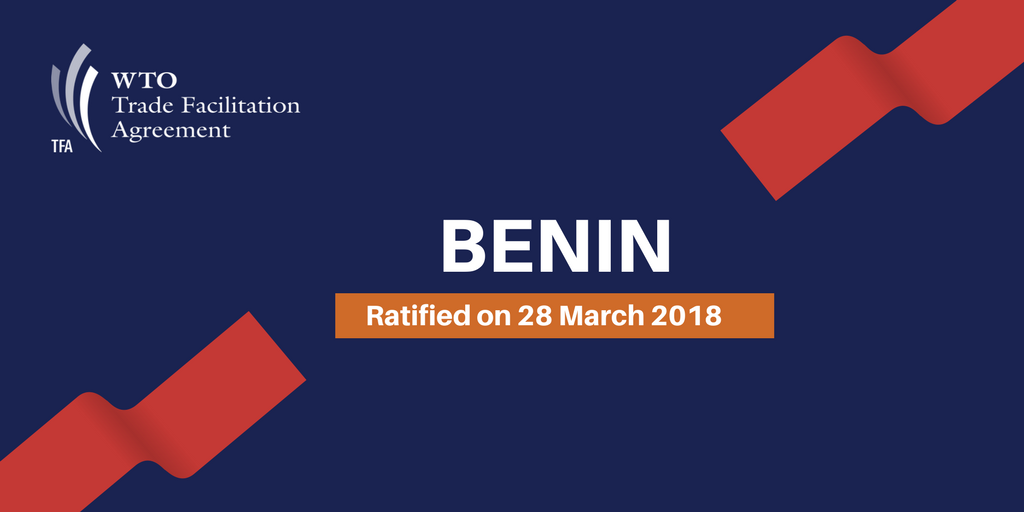 wto's tweet photo. With this ratification, the #TradeFacilitation Agreement enters into force in #Benin today. Least-developed countries are among those forecast to enjoy the largest gains from this trade-easing deal. More in our factsheet: https://t.co/njX2DVdZF9 https://t.co/RtSxTxndUb