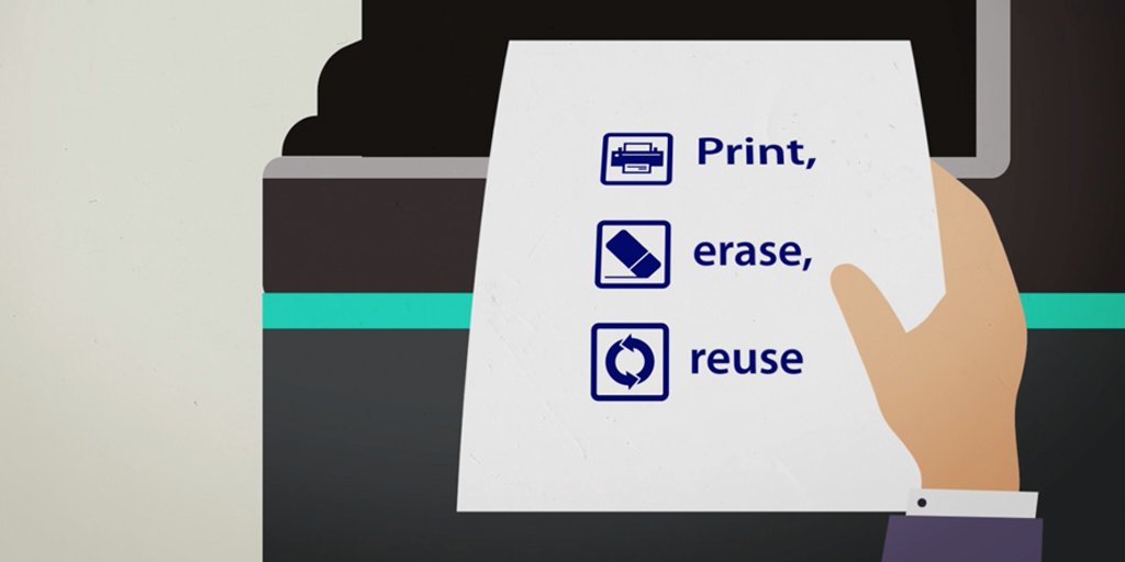 ToshibaTEC_UK's tweet image. Print, erase, reuse. Toshiba’s hybrid MFP is perfect for temporary documents. Find out more at bit.ly/TempDocs