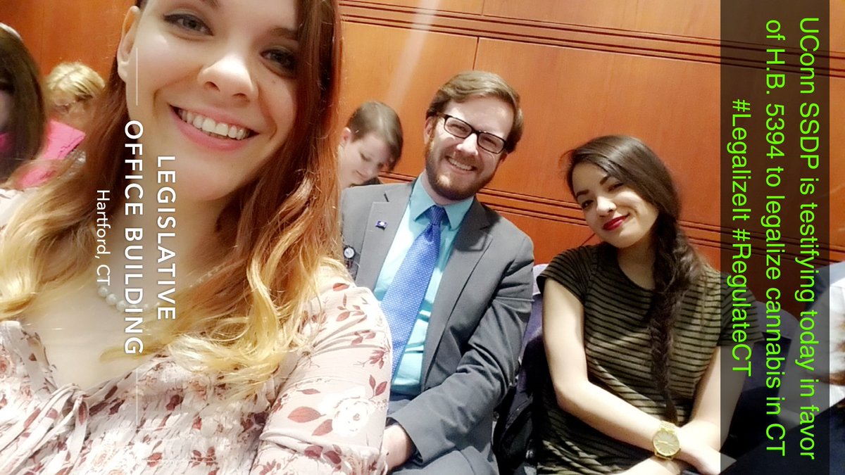UConnSSDP's tweet image. We are testifying today in Hartford in favor of H.B. 5394, An Act to Legalize &amp;amp; Regulate Marijuana ~ It&apos;s time we legalize cannabis in CT. #UConnSSDP #LegalizeIt #StartMakingSense