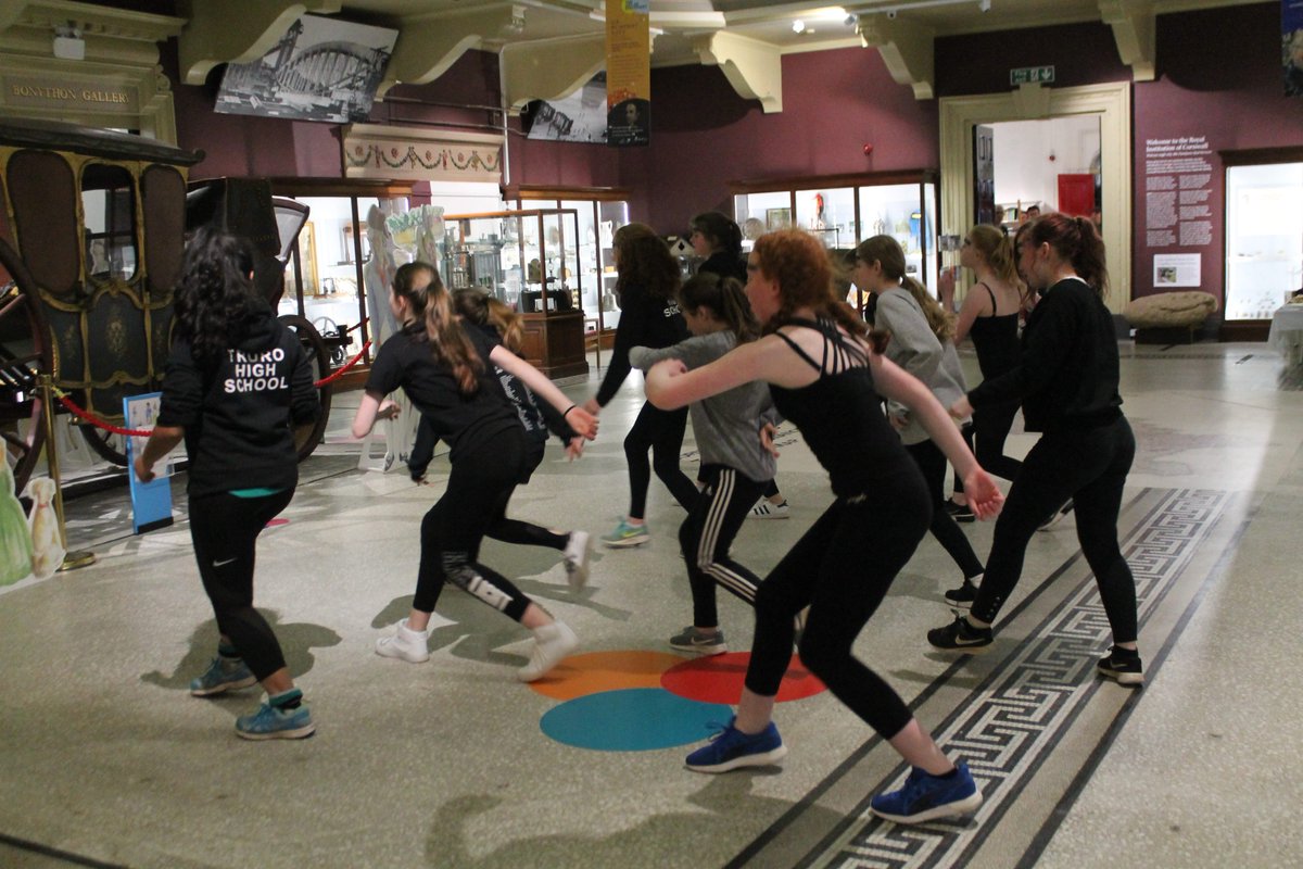 TruroHigh's tweet photo. It was full #STEAM ahead for our young creatives as they performed a piece of interpretative dance created in a one-day workshop at school for the Grand Opening of the Combined Truro Schools Art Exhibition @Cornwall_Museum #STEMintoSTEAM #creativity https://t.co/cE5skFjWCs