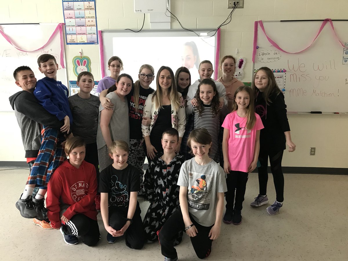 OctagonPond's tweet photo. It’s almost @MmeMatchim’s last day at OPE! Her wonderful Grade 6 students surprised her with a party! Thank you for your hard work and dedication. https://t.co/NbD9GJlpcK