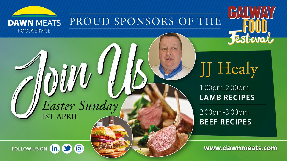 dawnmeatsgroup's tweet photo. Come and join us @Galwayfood Festival this weekend, the cooking demos by @Tippchef are sure to be inspiring, with his extensive expertise in the culinary arts! @CIT_ie #Foodie #Festivals #Cooking #Galway #GalwayFood https://t.co/wCMcakV751