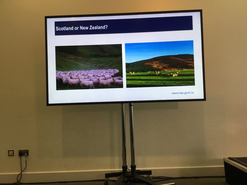 GarryFSS's tweet photo. Final food safety presentation from @MPI_NZ ‘s Peter van der Logt on risk assessment as an input to regulatory decision making. A lot of common ground between Scotland and New Zealand. Shared heritage! #FSSConf2018 https://t.co/Wk4nAodH4B