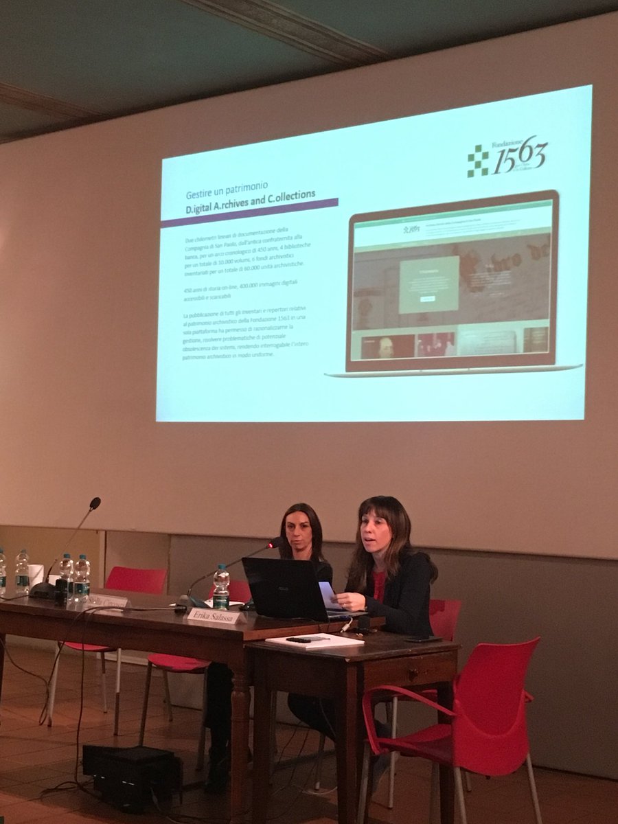fondazione1563's tweet photo. Erika Salassa e Stella Circosta presentano il nuovo sito della #Fondazione1563, punto di snodo verso: l’#ArchivioStorico, la #Fototeca e le attività del #ProgrammaBarocco. #Digitalhumanities @ilPolodel900 https://t.co/QMxaiIPne9