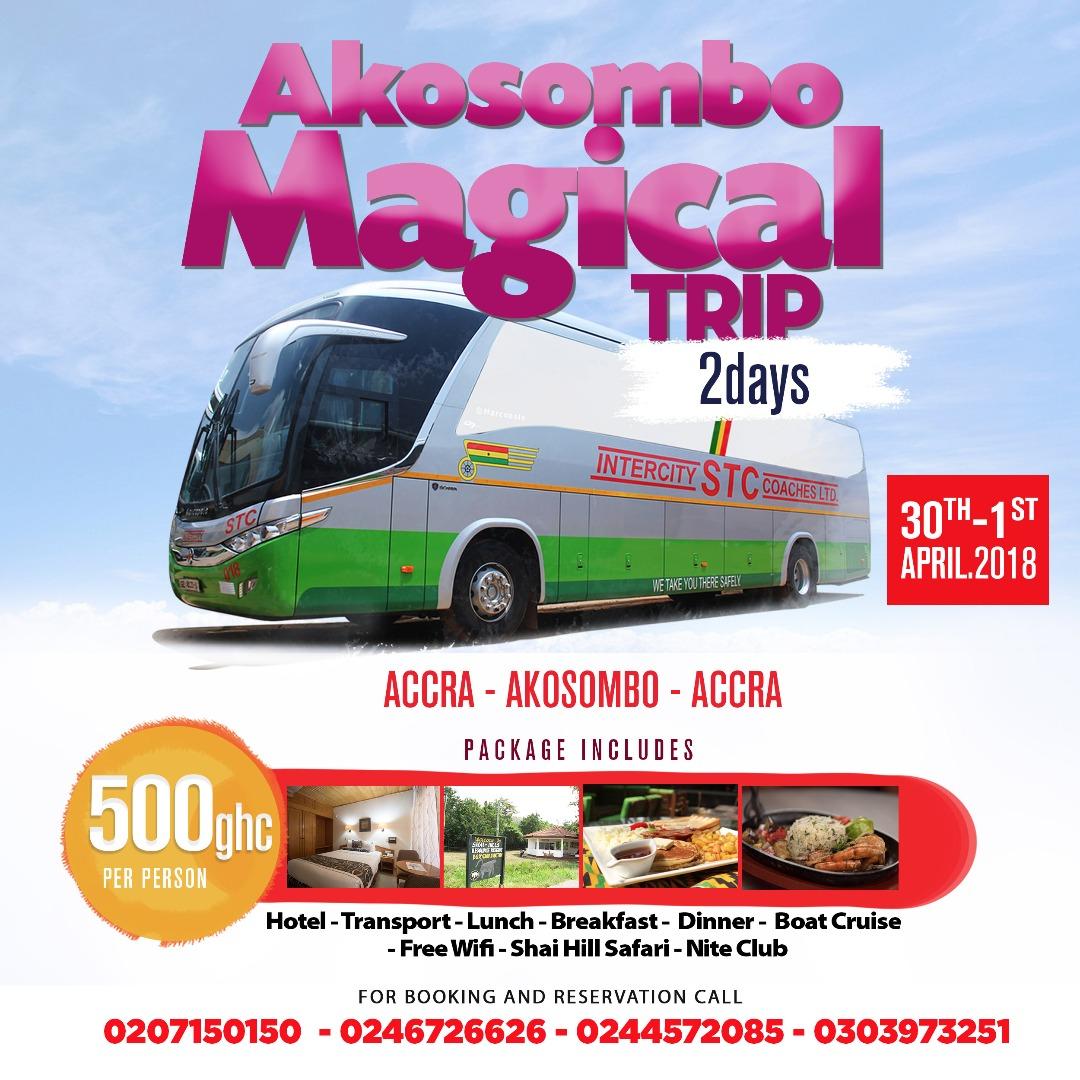 The much awaited #AkosomboMagicalTrip with #KayaTours 🇬🇭 This Friday - Sunday (2days)🗓📌

#Free

#HotelAccommodation🏩 #Transport🚌 #Lunch 🍱#Breakfast 🍳

Reservation Hotline 0207150150/0246726626 

#KayaTours #KayaWalkers #MrTourism #GhanaTourism #AfricanTourism #SeeGhana