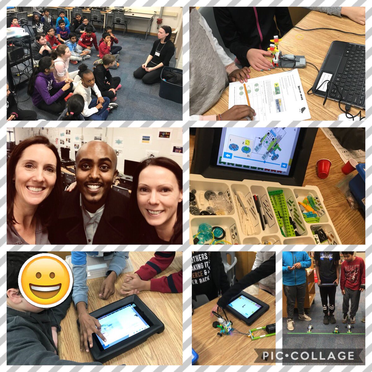aprildemelo's tweet photo. Incredible morning working w @AnnikaPint and Ben and the WP grade 6s on real world robotics tasks. We are totally inspired! #tdsbdll #igniteexploreinspire https://t.co/5rzCb7Pzhv