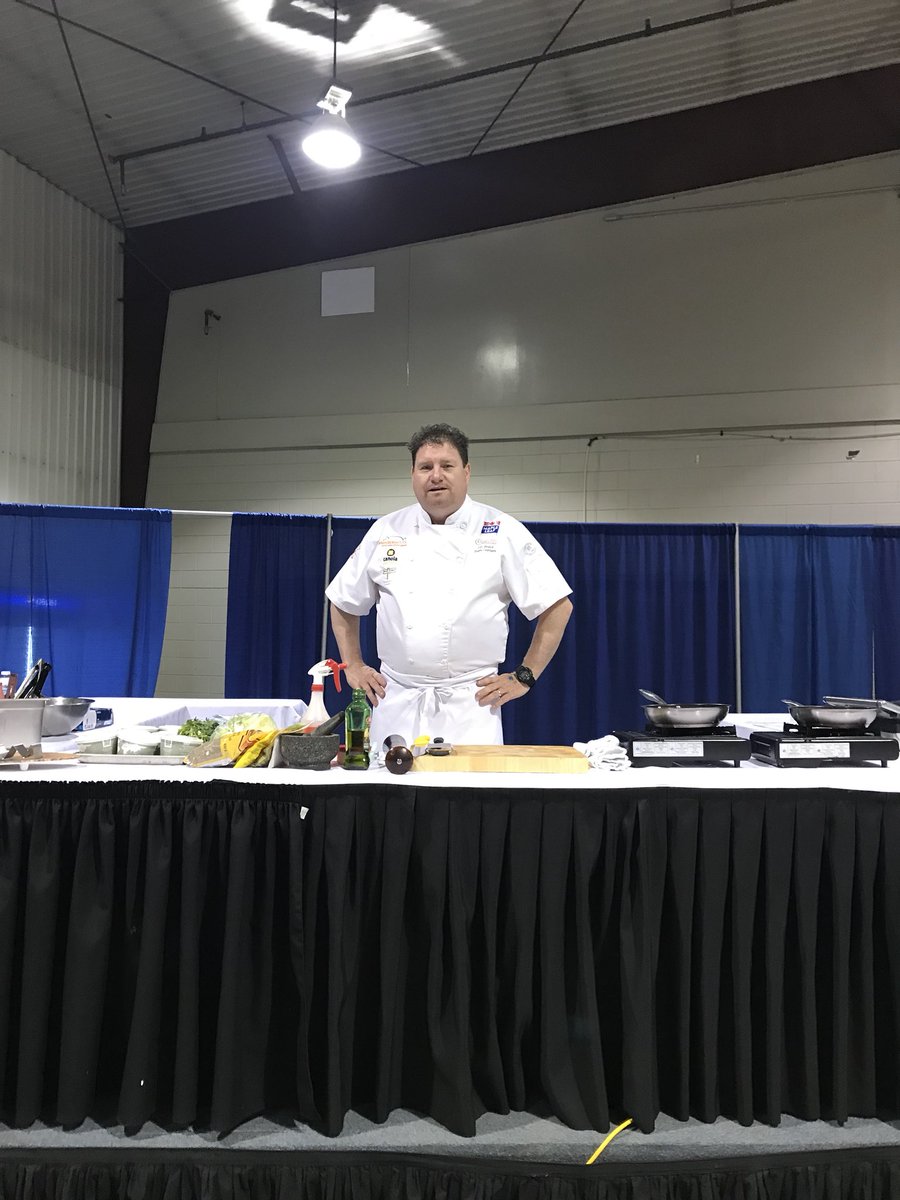 AgCulinaryMb's tweet photo. Chef JD Braid setting up to do Manitoba Turkey demonstrations @royalmanitobawinterfair #cheflife https://t.co/RCAXRhTs3E