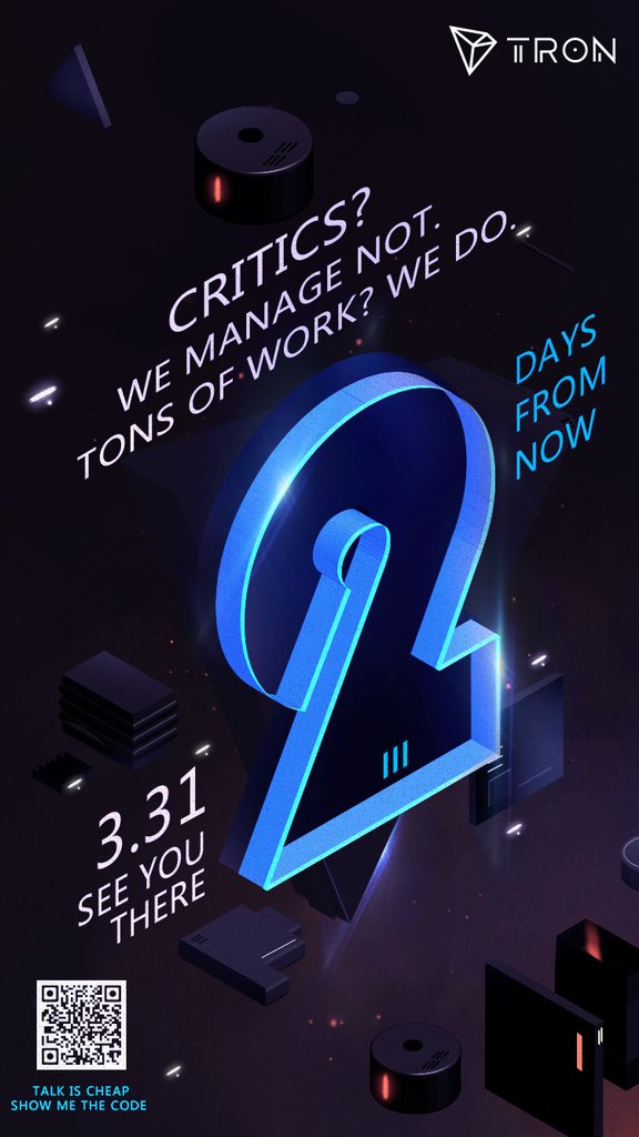 #TRX $TRX 2 days countdown of #TRON testnet <a href="/justinsuntron/">H.E. Justin Sun 👨‍🚀 🌞</a> @TronKR @TronArabic @TronRussia @TronEspana