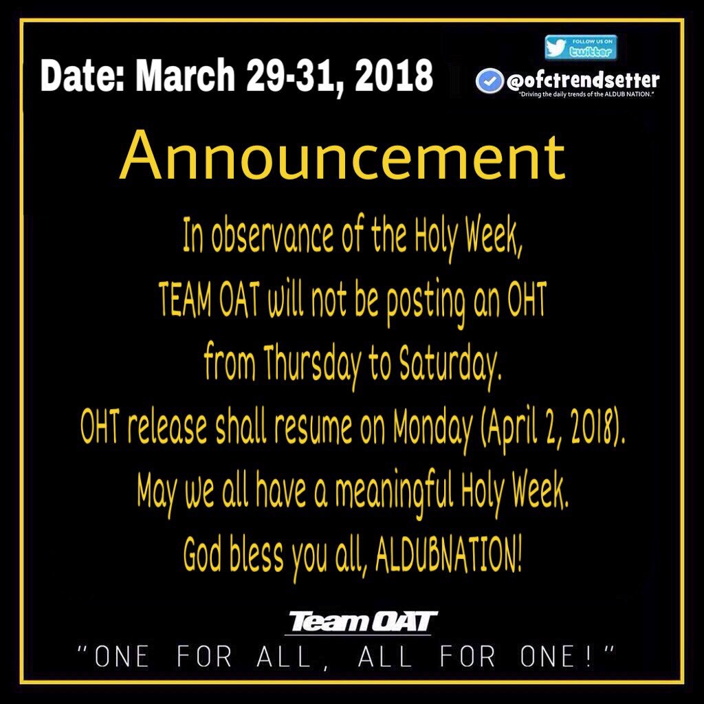 ofctrendsetter's tweet photo. Have a blessed Holy Week, ALDUBNATION, @mainedcm and @aldenrichards02 . https://t.co/vwtnZKRVZO