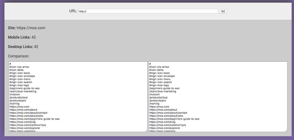 CyrusShepard's tweet image. Very cool: @rjonesx built a free tool to check if your mobile site hides links - could be important for Google&apos;s Mobile First Index thegooglecache.com/mobile-links.p…