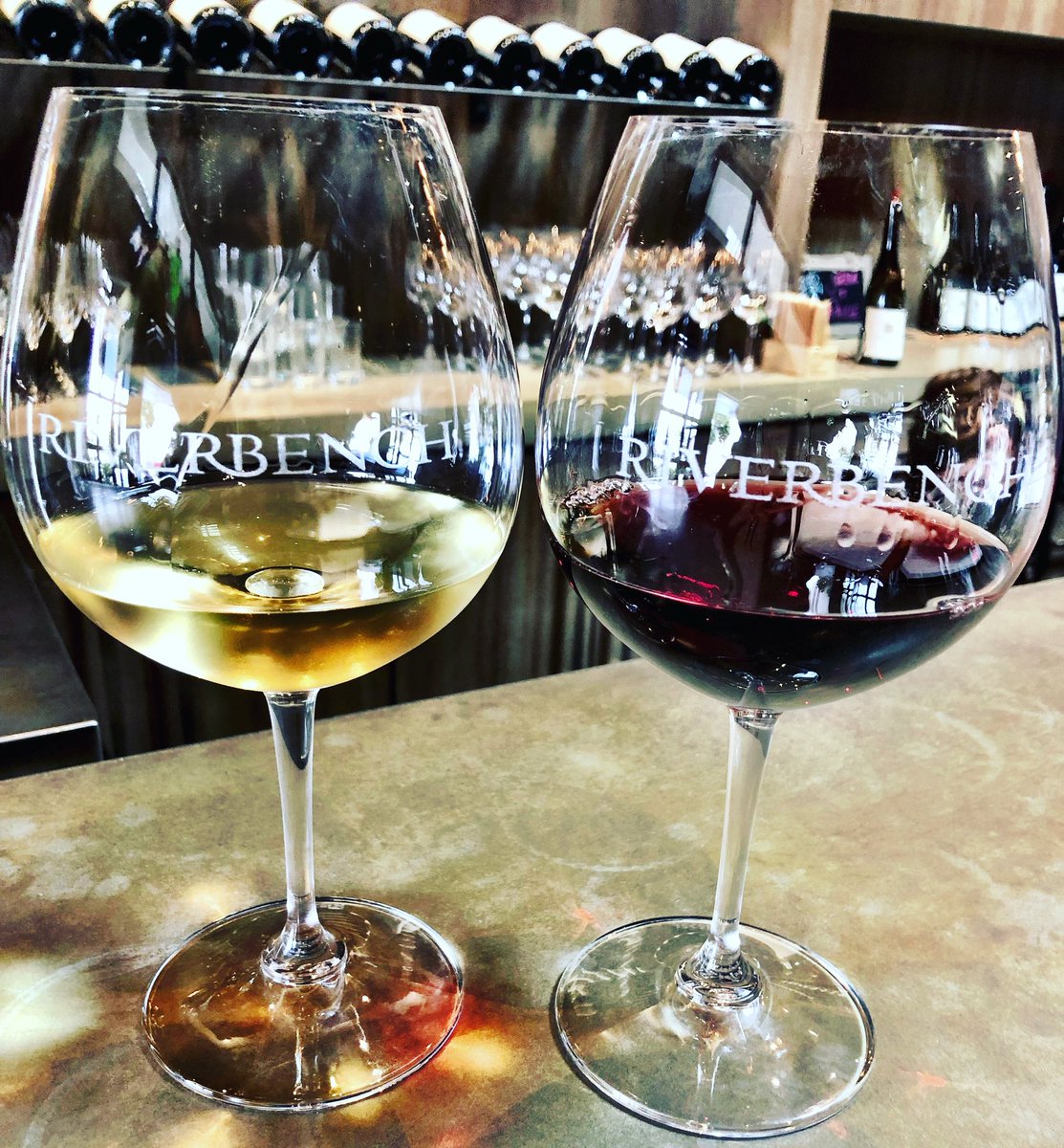 Toasting #wine #wednesday with a stop @Riverbench in #santabarbara #funkzone They offer #winetasting and #winebytheglass #cheers