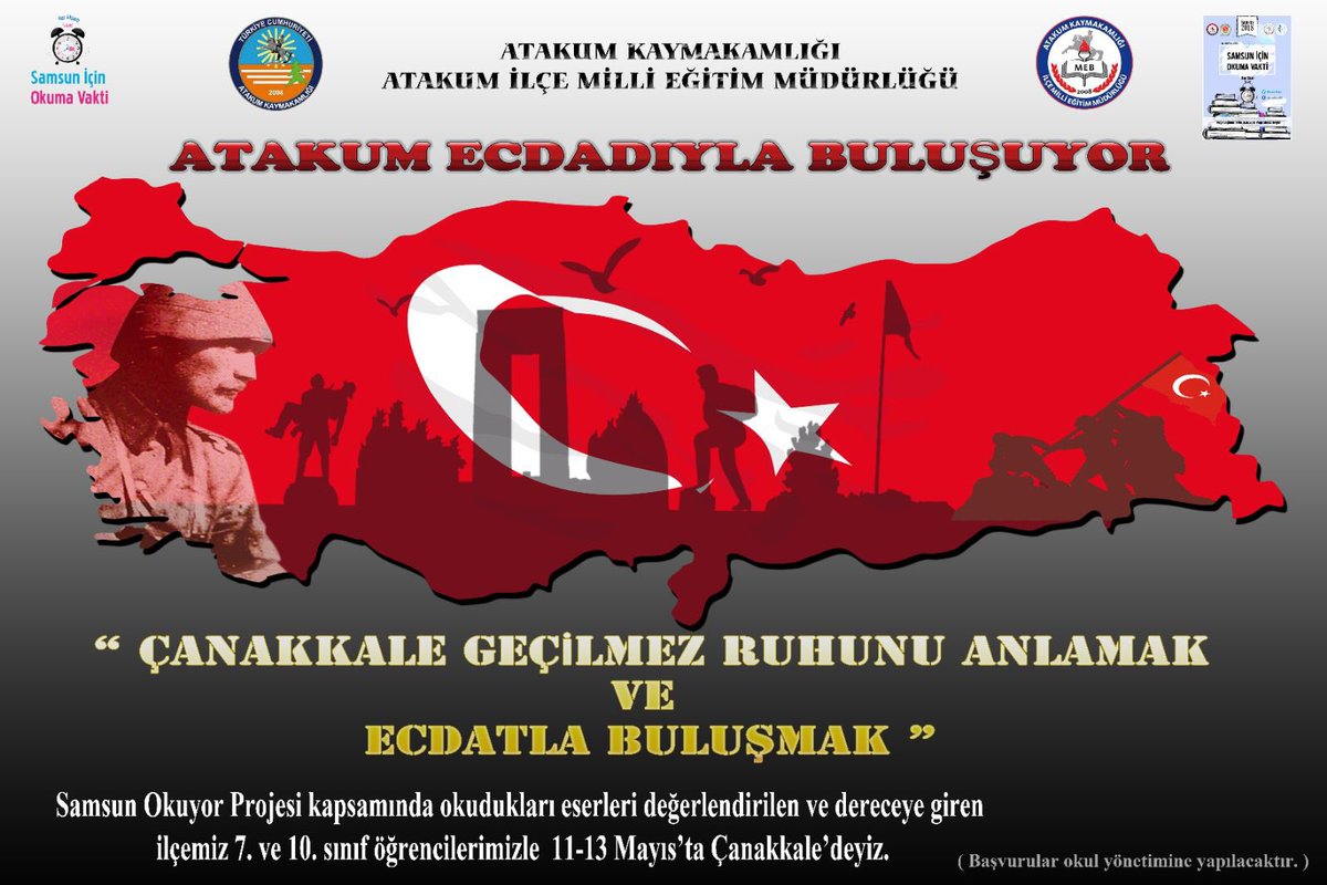 Turan055560's tweet photo. Atakum; Çanakkale geçilmez mücadele ruhunu ortaya koyan şartları anlamak için okuyor, bizlerin bağımsızlığı ve özgürlüğü için can veren kahramanları tanımak için ecdatla buluşuyor..
#samsunokumavakti
@Yusuf__Tekin
@osmankaymk 
@nkibarim 
@CoskunESEN57
@turancoskun https://t.co/rJo8XMtD3G