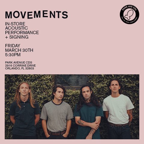 ParkAveCDs's tweet photo. Who's looking forward to Friday's acoustic #instoreperformance + signing with @movementsCA?! Purchase #FeelSomething from the shop on CD/LP and receive a wristband for guaranteed, priority entry; more details here: https://t.co/MKeS6uGt9b https://t.co/wjEhmpAOOj
