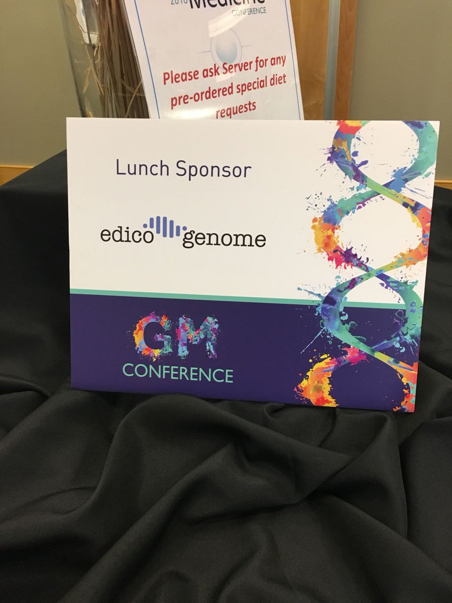 Thanks Grace Terrell and Heidi Russell! Enjoy the exhibits and another delicious lunch from @HSVMeetings s/o to lunch sponsor <a href="/EdicoGenome/">Edico Genome</a> #GMConf2018