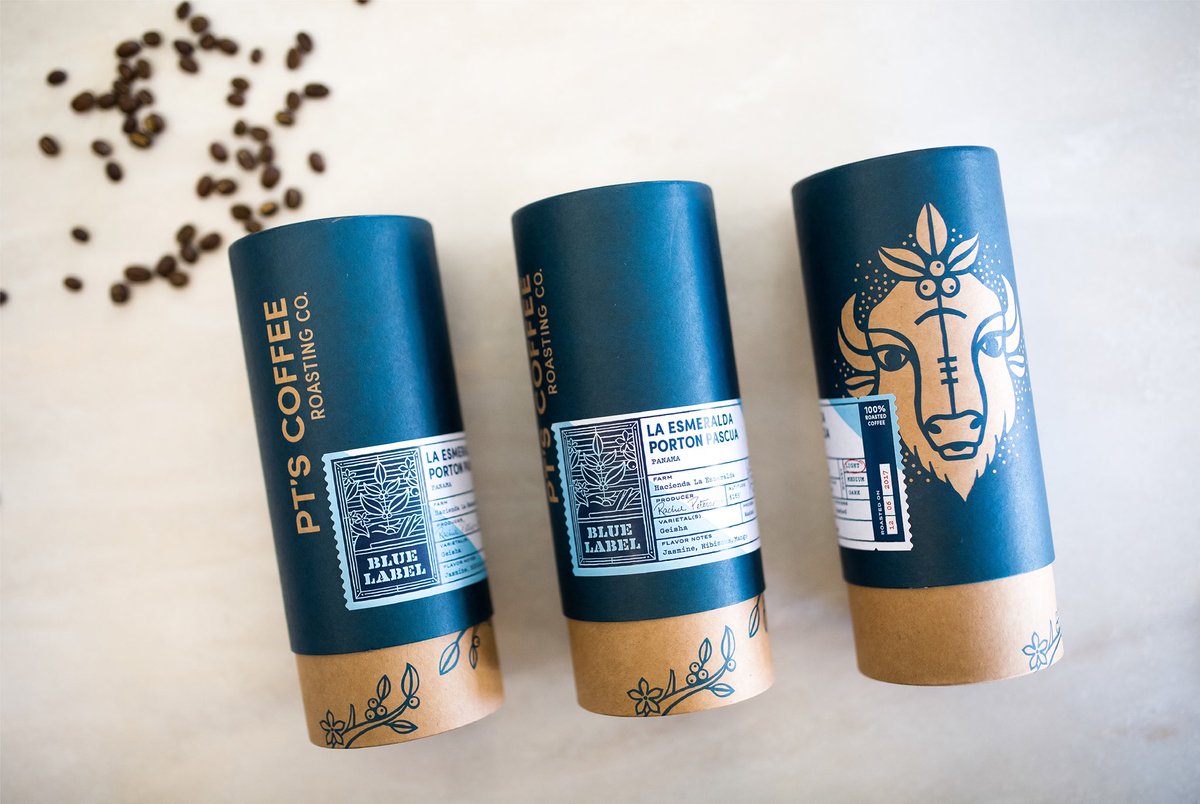 Carpenter Collective on X: Elevated coffee tube packaging we designed for  @PTsCoffee's high end Blue Label roasts.    / X
