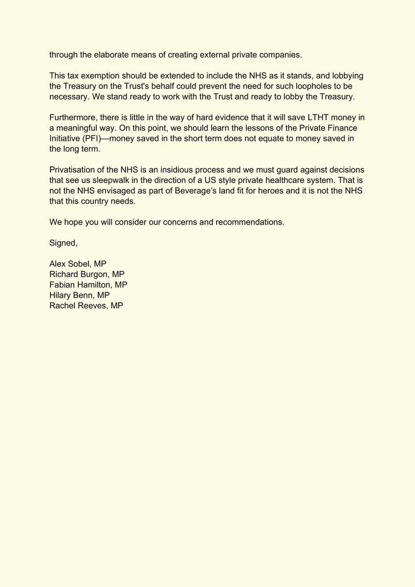 Today, my fellow Leeds Labour MPs and I wrote to the Chief Executive of Leeds Teaching Hospitals NHS Trust to ask them to reconsider their proposal to form a subsiduary company and transfer thousands of NHS staff out of the organisation