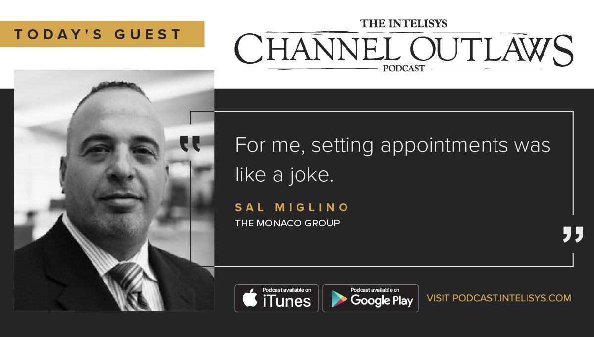 IntelisysCorp's tweet photo. New on #ChannelOutlaws: cold calling, Everything IP, starting in telecom and more with Sales Partner @salmiglino of @TheMonacoGroup1: https://t.co/cXelVmflnm https://t.co/PzzjXKJqEb
