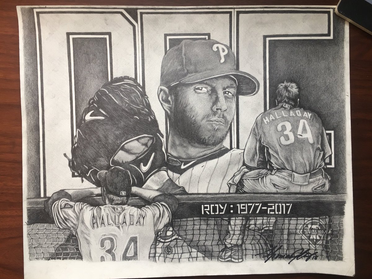 jaxboog's tweet photo. Roy Halladay. More respect where it’s due. @Phillies @BlueJays #Pencildrawing #royhalladay #artists #atomictom #atomdesign https://t.co/6iANqNNgp2