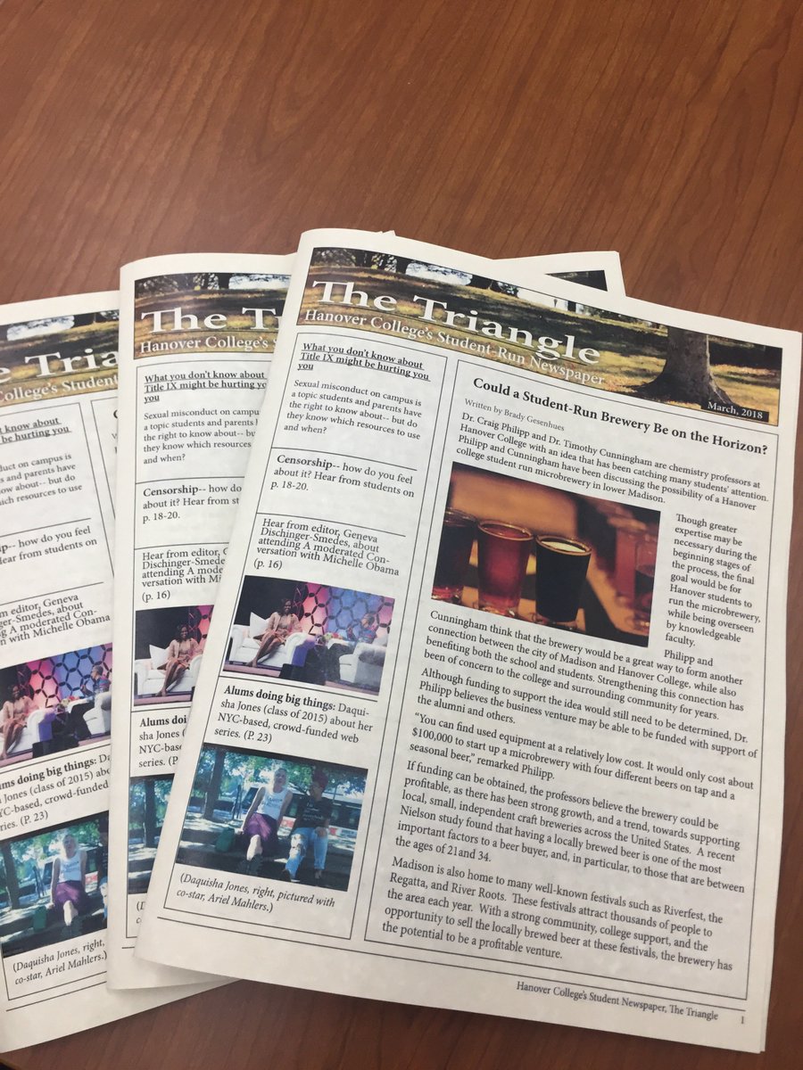 HC_Triangle's tweet image. Extra, extra! The March edition of The Triangle is hot off the presses. Major stories include a student debate about censorship and the truth about how universities use Title IX. Look for the paper in the library, the Mailroom, and other hangouts around campus!