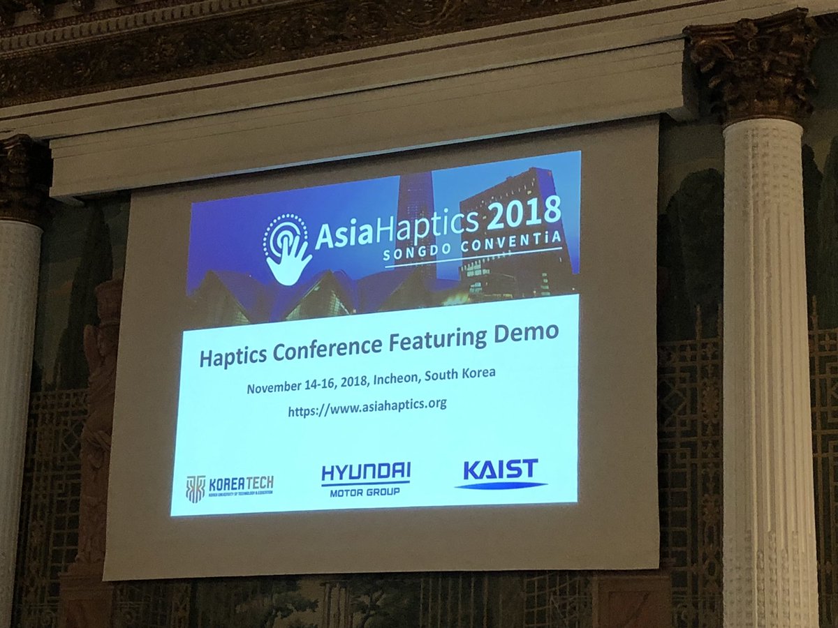 Asia Haptics will be in Incheon South Korea this year! Join us! #haptics2018