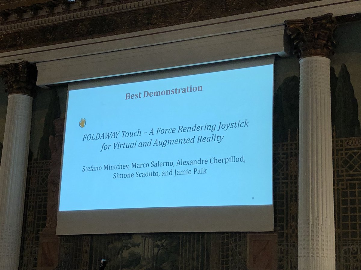 Congratulations to the winners for best demonstration! #haptics2018