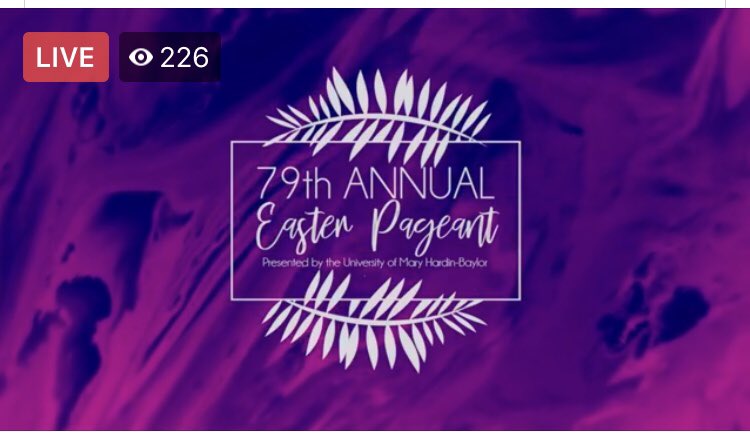 UMHBGradSchool's tweet photo. The 79th Annual Easter Pageant is live on Facebook at 1:15, 3 and 5:30. 

https://t.co/K8wSJ4lHGl https://t.co/qLd5NxKeW2