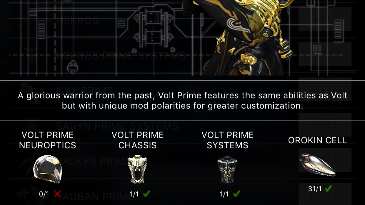 Mgb On Twitter My First Ever Prime Is Done Cooking And I M Really Mgb On Twitter My First Ever Prime Is Done Cooking And I M Really Close To A Second Which Great Because Volt Dude Warframe