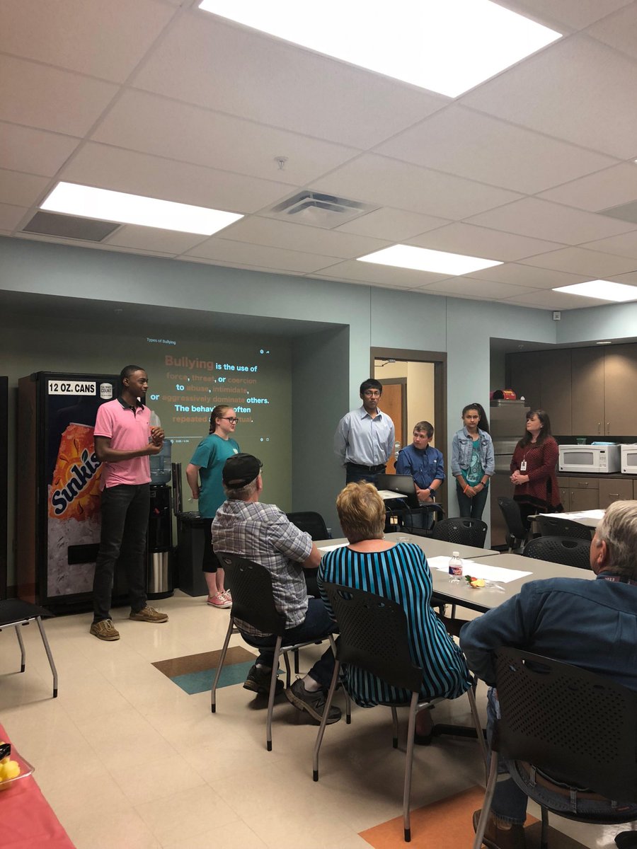 tatumisd's tweet photo. MtM students presented to the School Health Advisory Council today at TES about the anti-bullying campaign that TMS did during National Bullying Awareness Month. https://t.co/8Tnag9IQ5O