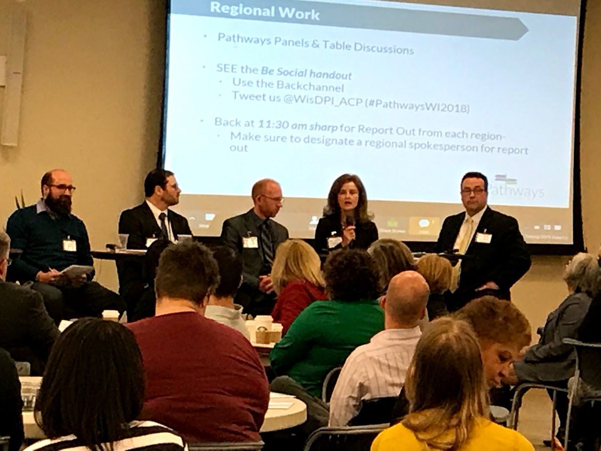 MKESucceeds's tweet photo. Look at our very own Goal 3 Manager Jonathan Dunn as a panel speaker at the first ever Pathways Wisconsin State Forum! #PathwaysWI2018 @WisconsinDPI @WisDPI_ACP https://t.co/qwgg56O5Ki