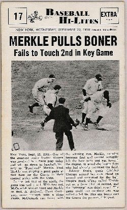 Baseball In Pics on Twitter: "Merkle's boner, 1908… "