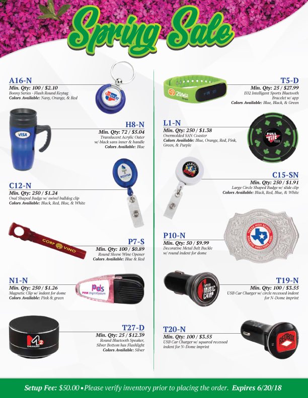 NextPromotions's tweet image. We've added more items to our Spring Sale 😎 Let us know if you would like a PDF of this flyer, samples or free virtuals!