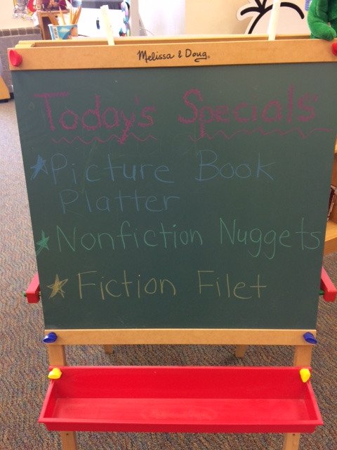 SLMCLeonard's tweet photo. Book tasting today with second graders in our Reading Cafe!  
@dcsnc @leahmleonard @sedley1 https://t.co/povqVgk47j