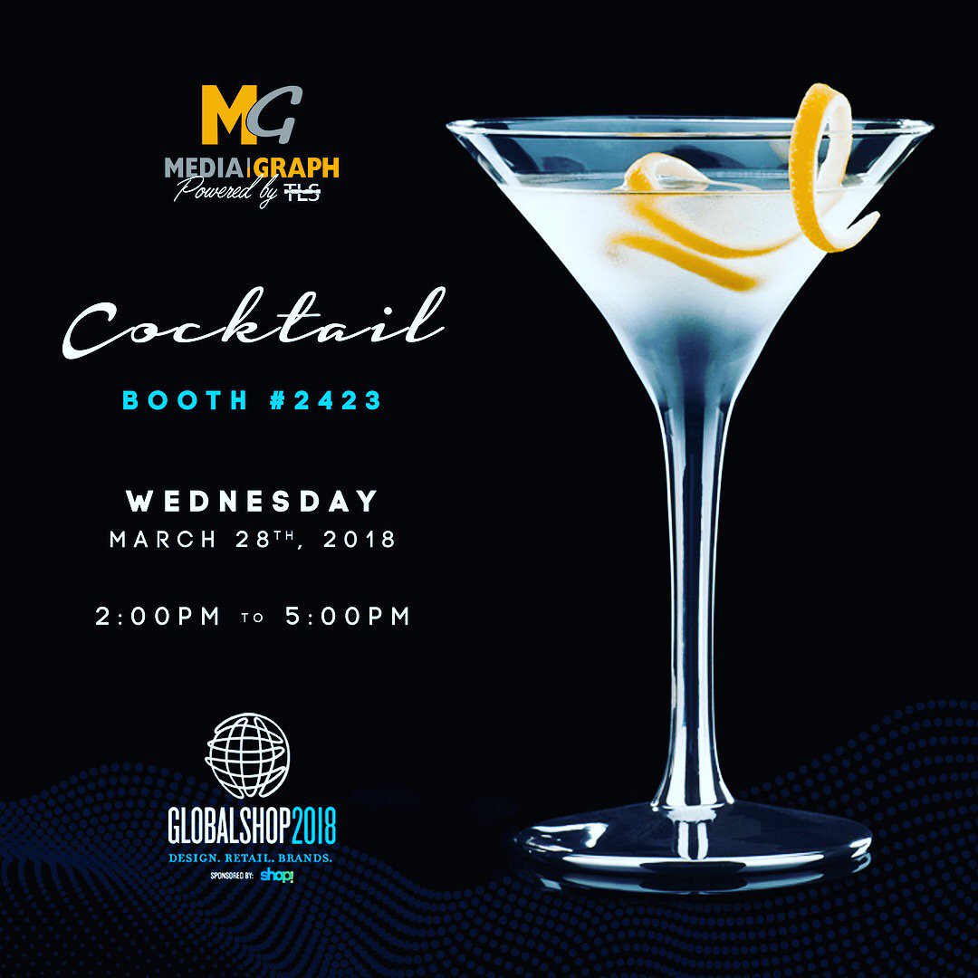 MediaGraph_Inc's tweet image. Let the party begin! Come join us for drinks @GlobalShopShow 2018 . 
Booth # 2423 
#MediaGraph #GlobalShop