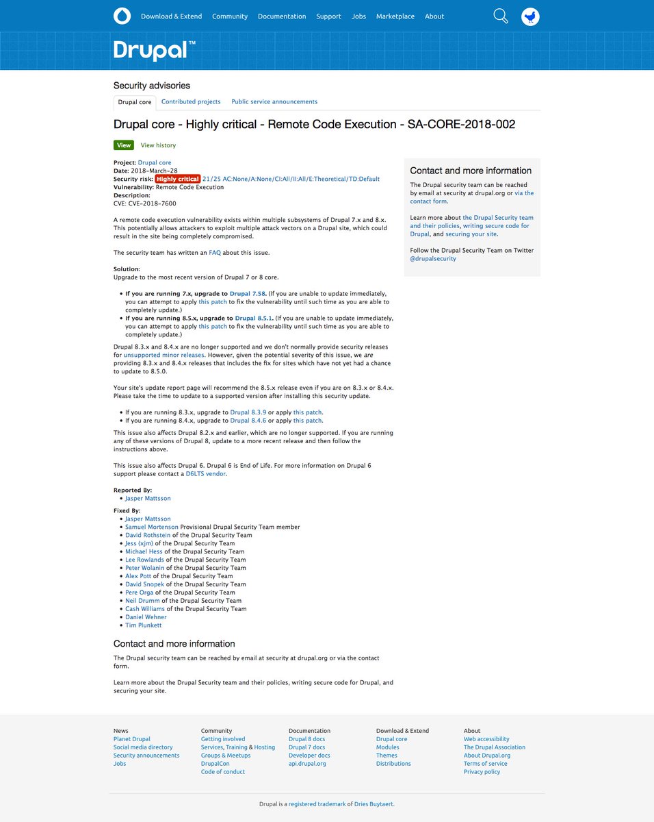 jonathanw's tweet image. #drupal #drupalsecurity