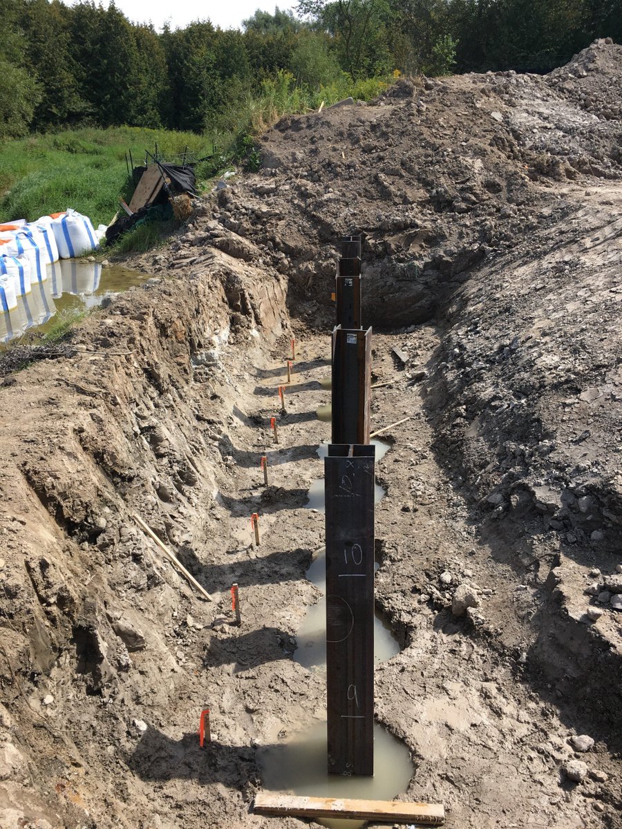 hcmatconinc's tweet photo. Finishing up the driven piles for a bridge abutment in the K-W area. #hcminnovation #piles #piling #drillrig #deepfoundations #geotechengineering #drivenpiles #piledriving #heavyequipment #construction #constructionlife #crane https://t.co/Ofa8Wzr7FQ