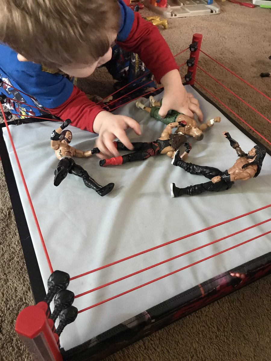 TheCJPrince's tweet photo. Currently watching last night's episode of #MondayNightRaw with my two-year-old son. He's the biggest WWE fan I've ever seen...he's an even bigger fan than I think I was as a child lol! @WWE @StephMcMahon @TripleH @WrestleMania #WWE #WWEFan #WrestleMania https://t.co/YdT6mumabO