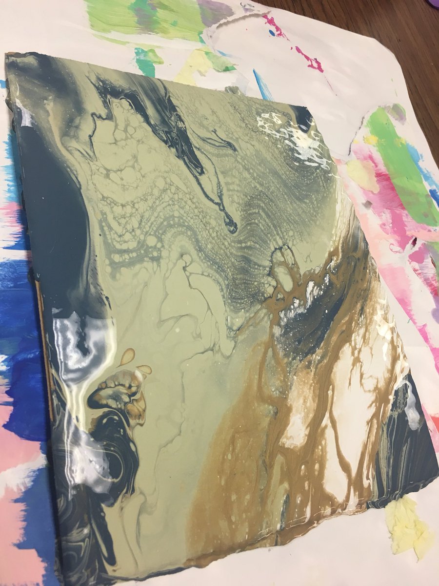 sbellshs's tweet photo. Acrylic pour painting results!! So fun.... sooo messy!!!! https://t.co/jCm8ojmDQH