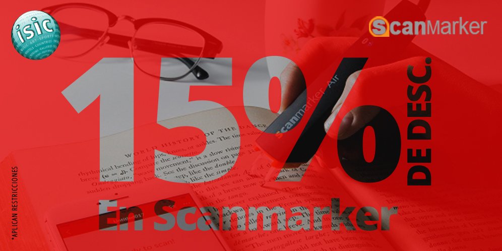 ¡Estudia inteligentemente con
Scanmarker Air! Escanea y edita tus notas  en el momento. #SoyEstudianteISIC