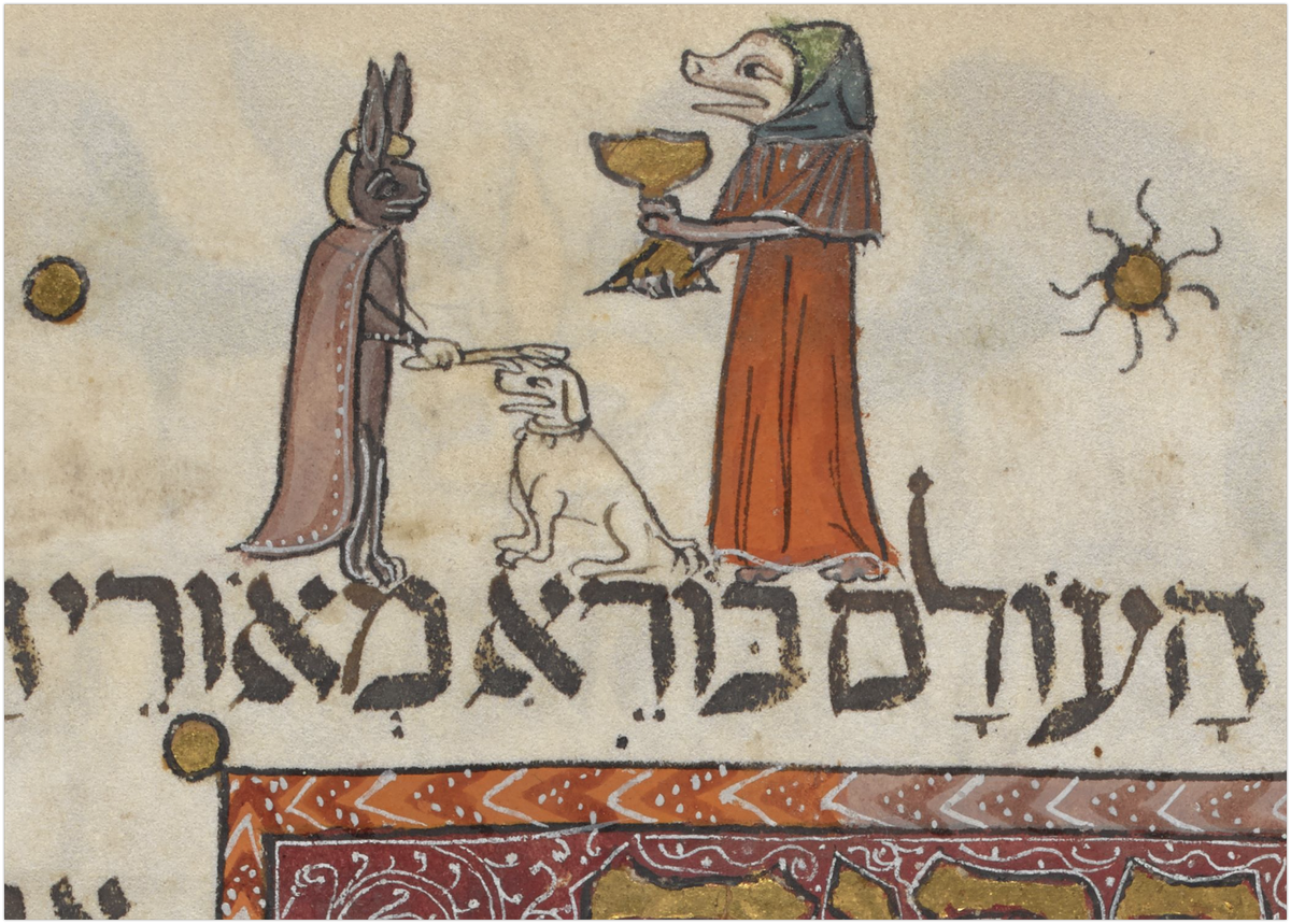 #Passover2018 Look! The Easter Bunny came to the seder! <a href="/BL_HebrewMSS/">BL_HebrewMSS</a> Add MS 14761, Barcelona Haggadah, f.26v, 1325-1350 CE
bl.uk/manuscripts/Vi…